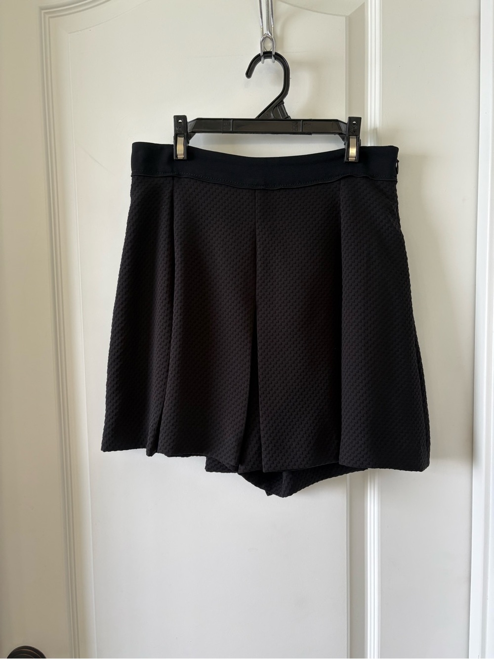 Proenza Schouler Womens Size 4 Black Pleated Textured Shorts Silk Lined